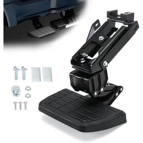 75413-01A Truck Bed Step Retractable Step Side Step Compatible with Ford 2017 2018 2019 2020 2021 2022 F-250 F-350 Super Duty, Folding Truck Step