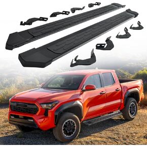 Running Boards Compatible with 2024 2025 Toyota Tacoma Double Cab（4 Full-Size Door Side Steps Bars with 8 Brackes Heavy Duty Aluminum Anti Slip (Wide Urban Style)