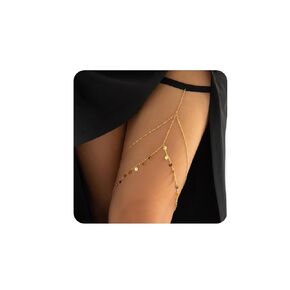 Missgrace Boho Gold Silver Tassel Sequins Body Body Chain سلاسل الساق الساق الشاطئ ملحقات جسم ملهى ليلي مثير مجوهر