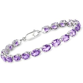 روس سايمونز 14.00 CT. T.W. سوار تنس الجمشت في الفضة الإسترليني