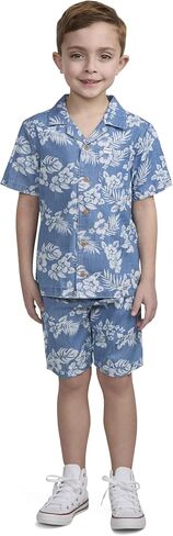 Hurley boys And Toddler Boys' Short Sleeve Button Up Shirt and Shorts 2-piece Outfit Set in Saudi Arabia