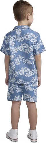 Hurley boys And Toddler Boys' Short Sleeve Button Up Shirt and Shorts 2-piece Outfit Set in Saudi Arabia