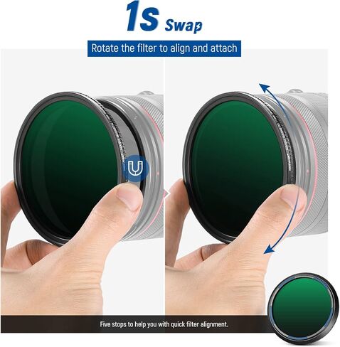 NEEWER 55mm ND2-400 (1-9 Stops) Variable ND Filter with Lens Cap, Lanyard, Cleaning Cloth, Precise Neutral Density Adjustment, Fingerprint & Scratch Resistant Multicoated Optical Glass in Saudi Arabia