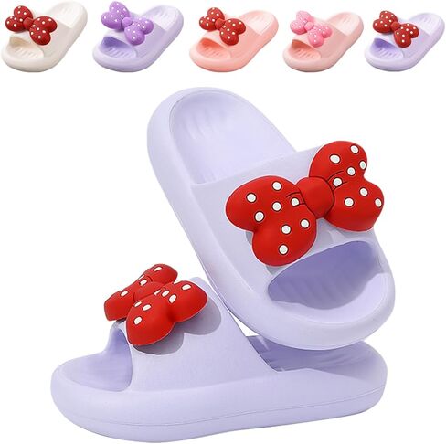Girls Cloud Bow Slide & Shower Slippers - Non-Slip Slip-On Kids Beach Pool Indoor Outdoor Shoes in Kuwait