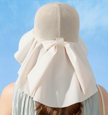 Sun Hat for Women UPF 50+ UV Sun Protection Wide Brim Foldable Summer Beach Bucket Cap with Neck Flap Outdoor in Saudi Arabia