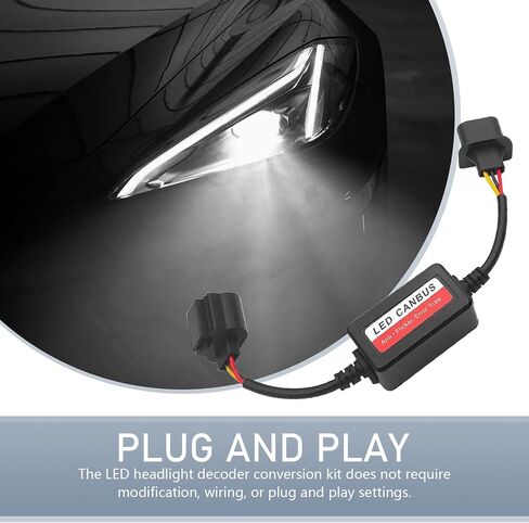2 PCS Car H13/9008 وحدة فك ترميز مصباح LED ، قابس مقاوم للماء والتشغيل LED LED System Anti-Flicker Harness Canbus Error Code ، مرشح LED Radio Audio ، Universal لمعظم السيارات (أسود) in Saudi Arabia