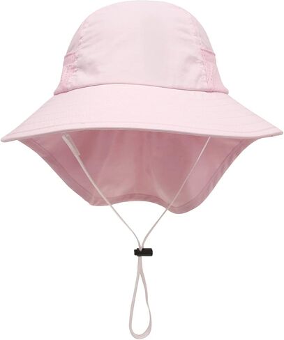 Bqubo Toddler Kids Sun Hat مع رفرف الرقبة UPF 50+ قبعات دلو واسعة الحافة قابلة للتعديل in Kuwait