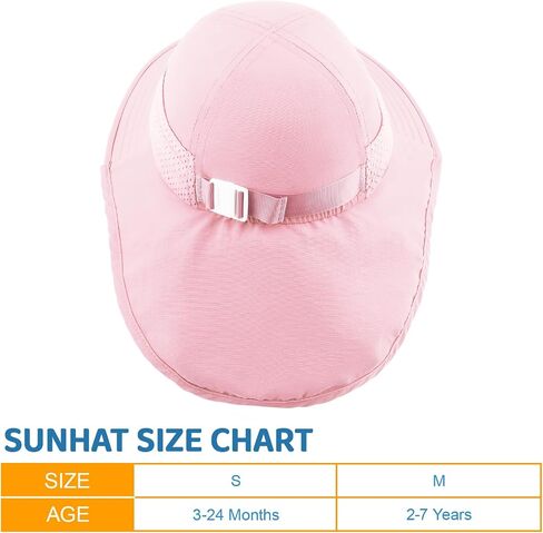 Bqubo Toddler Kids Sun Hat مع رفرف الرقبة UPF 50+ قبعات دلو واسعة الحافة قابلة للتعديل in Kuwait