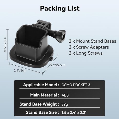 حامل تثبيت مغناطيسي UTEBIT متوافق مع DJI Osmo Pocket 3، حامل حقيبة ظهر بمشبك 360 درجة قابل للتعديل على سطح المكتب، سطح عمودي، تثبيت سريع، أسود in Saudi Arabia