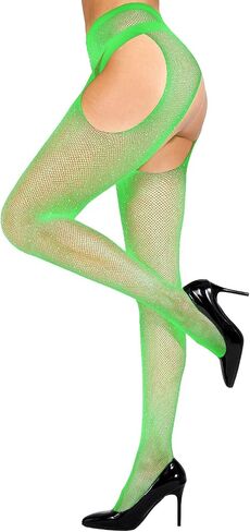 DTWAWA Sparkly Fishnet Tights for Womens Rhinestone High Waist Pantyhose in Saudi Arabia