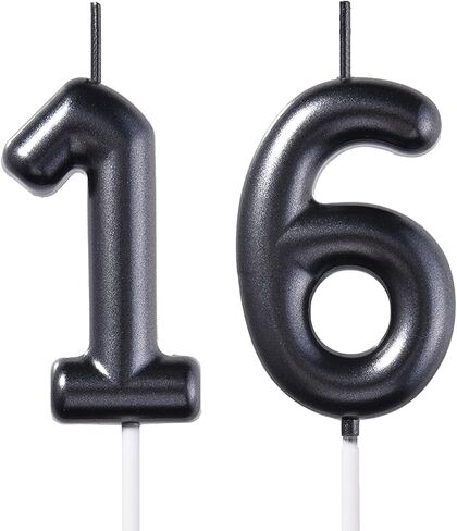 2.35 Inch Gold 16 & 61 Birthday Candles, 3D Diamond Number 16th & 61st Cake Topper for Boys Girls Birthday Party Decorations Theme Party in Saudi Arabia