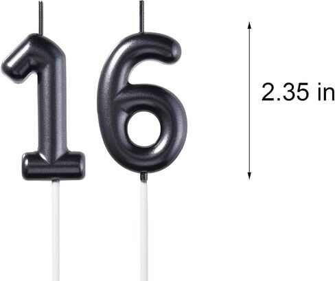 2.35 Inch Gold 16 & 61 Birthday Candles, 3D Diamond Number 16th & 61st Cake Topper for Boys Girls Birthday Party Decorations Theme Party in Saudi Arabia