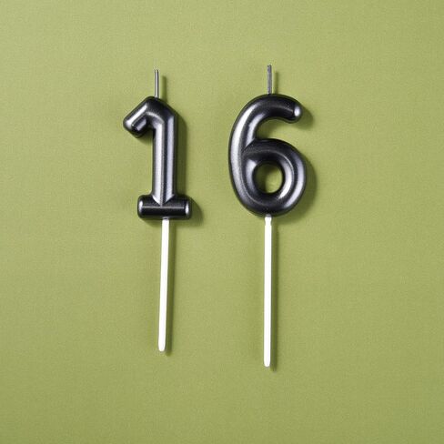 2.35 Inch Gold 16 & 61 Birthday Candles, 3D Diamond Number 16th & 61st Cake Topper for Boys Girls Birthday Party Decorations Theme Party in Saudi Arabia