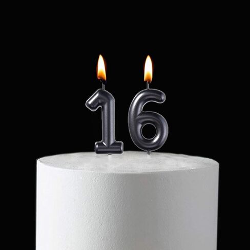 2.35 Inch Gold 16 & 61 Birthday Candles, 3D Diamond Number 16th & 61st Cake Topper for Boys Girls Birthday Party Decorations Theme Party in Saudi Arabia