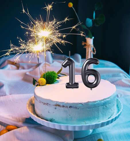 2.35 Inch Gold 16 & 61 Birthday Candles, 3D Diamond Number 16th & 61st Cake Topper for Boys Girls Birthday Party Decorations Theme Party in Saudi Arabia