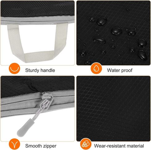 HARFINGTON 7pcs Compression Packing Cube for Suitcases Lightweight Luggage Organizers Bag Expandable Storage Travel Essentials Compression Bags for Carry on Suitcases, Black in Saudi Arabia