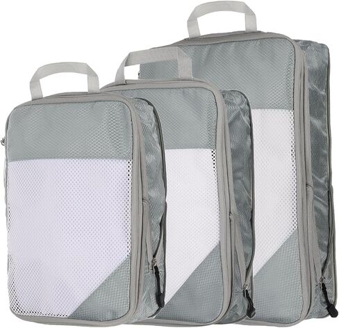 Harfington 3PCS Compression Compression Backing Cube لحقوق حقائب خفيفة الوزن منظمي الأمتعة أكياس أساسيات السفر من أجل حقائب تحمل على حقائب السماء الأزرق in Kuwait