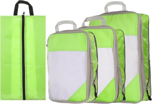 HARFINGTON 4pcs Compression Packing Cube for Suitcases Lightweight Luggage Organizers Bag Travel Essentials Compression Bags for Carry on Suitcases, Sky Blue in Saudi Arabia