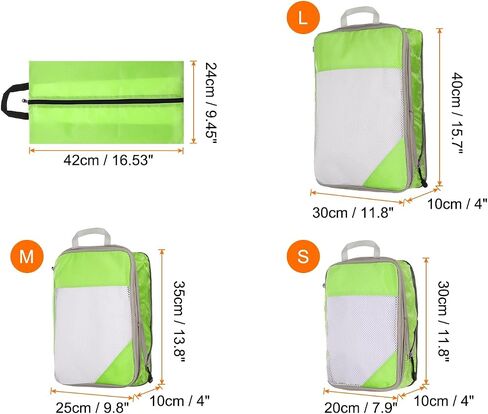 HARFINGTON 4pcs Compression Packing Cube for Suitcases Lightweight Luggage Organizers Bag Travel Essentials Compression Bags for Carry on Suitcases, Sky Blue in Saudi Arabia