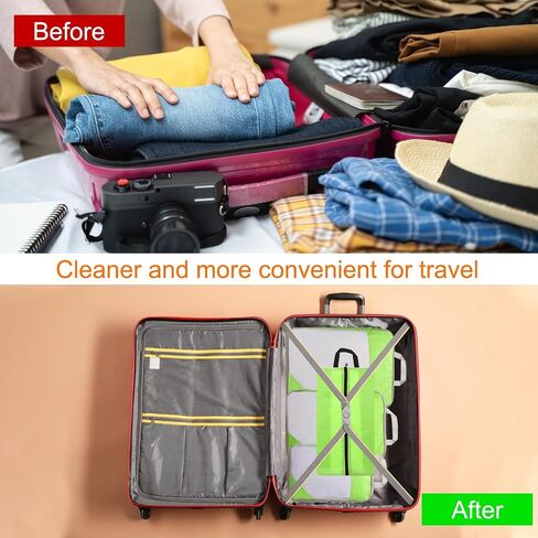 HARFINGTON 4pcs Compression Packing Cube for Suitcases Lightweight Luggage Organizers Bag Travel Essentials Compression Bags for Carry on Suitcases, Sky Blue in Saudi Arabia