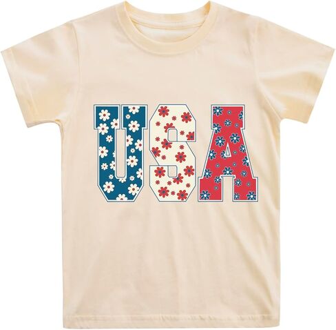 Boys 4th of July Shirt American Flag T-Shirts for Kids Toddler Patriotic Tee Tops Girls Independence Day Outfit 1-7 Years in Kuwait