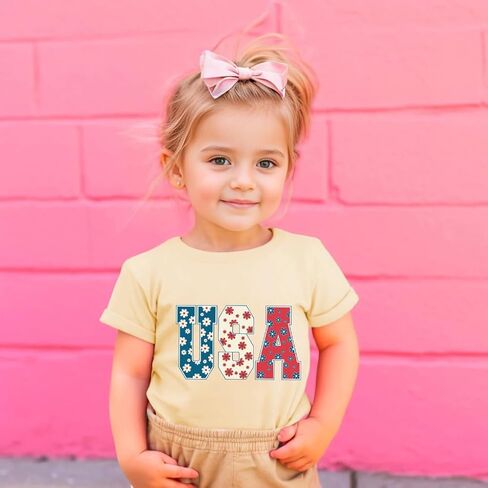 Boys 4th of July Shirt American Flag T-Shirts for Kids Toddler Patriotic Tee Tops Girls Independence Day Outfit 1-7 Years in Kuwait