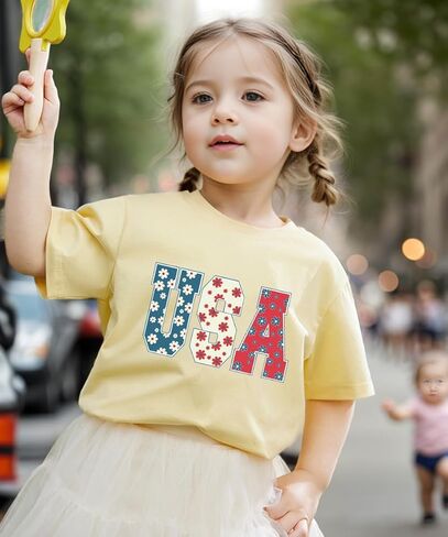 Boys 4th of July Shirt American Flag T-Shirts for Kids Toddler Patriotic Tee Tops Girls Independence Day Outfit 1-7 Years in Kuwait