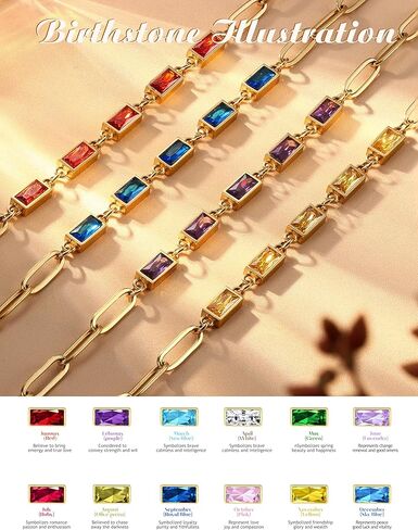 Sanfenly Gold Birthstone Bracelets for Women Waterproof Non Tarnish Dainty 14K Gold Plated Stackable Bracelet Emerald Green Friendship Bracelets Jewelry Gift for Mom in Kuwait