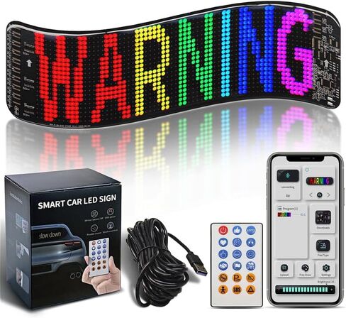 Devil Eyes Light for Cars,Programmable LED Eyes for Car,Ultra-Thin Flexible LED Display Screen Panel for Car Window,Flex LED Display for Car, Bluetooth APP Control,DIY Design Text (13.70 * 4.01 Inch) in Saudi Arabia