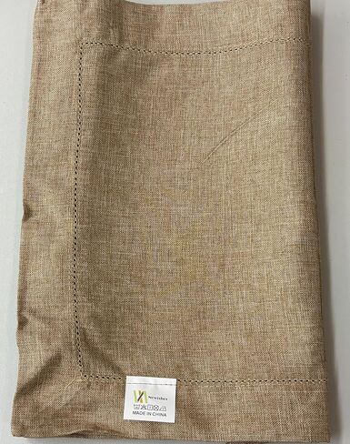 Farmhouse Hemstitch Border Table Runner Faux Linen Rustic Table Runners Solid Beige Rectangle Table Decoration for Dining Coffee Table Home Kitchen Party 13x36 Inch in Kuwait