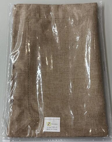 Farmhouse Hemstitch Border Table Runner Faux Linen Rustic Table Runners Solid Beige Rectangle Table Decoration for Dining Coffee Table Home Kitchen Party 13x36 Inch in Kuwait