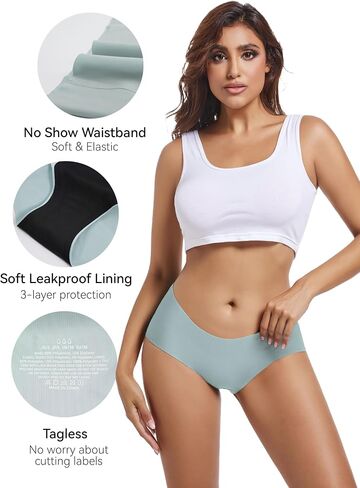 Seamless Period Underwear for Women & Teens Leak Proof Menstrual Panties,5-Pack with Laundry Bag in Saudi Arabia