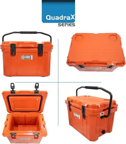 مبرد صلب محمول من QuadraX 20QT Rotomolded للتخييم وصيد الأسماك والشاطئ | صندوق ثلج معزول للخدمة الشاقة | الاحتفاظ بالبرد 5 أيام in Saudi Arabia