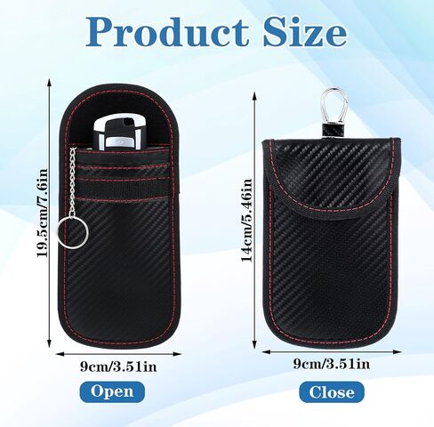 2Pcs Faraday Pouch for Car Keys, Faraday Bag Key Protector, Car RFID Signal Blocking Holder, Carbon Fiber Security Anti-theft Key Pouch, Anti-Theft Security Cage in Saudi Arabia
