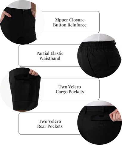 SIX ISLANDS Men's Cargo Shorts 9" Inseam Elastic Waistband Casual Relaxed Fit Work Shorts with 6 Pockets in Kuwait