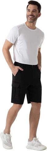 SIX ISLANDS Men's Cargo Shorts 9" Inseam Elastic Waistband Casual Relaxed Fit Work Shorts with 6 Pockets in Kuwait