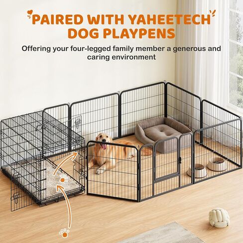 Yaheetech 42inch Double Door Dog Crate w/Divider, Collapsible Metal Kennel in Kuwait
