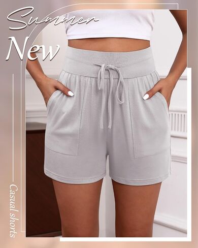 3 Pack Women's Cotton Drawstring Sweat Casual Summer Workout Athletic Gym Lounge Shorts with Pockets in Saudi Arabia
