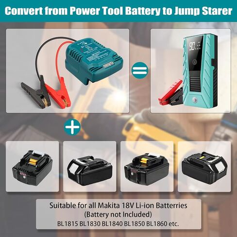 Jump Starter Adapter for DeWalt 20V/60V Li-ion Battery Powered with Jumper Cable Clamps Portable Car Battery Charger Jump Starter(Battery Not Included) in Saudi Arabia