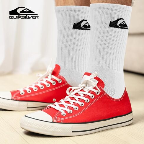 Quiksilver Mens Socks 8 Pairs Crew Socks for Men Premium Athletic Shoe Size 8-12 in Saudi Arabia