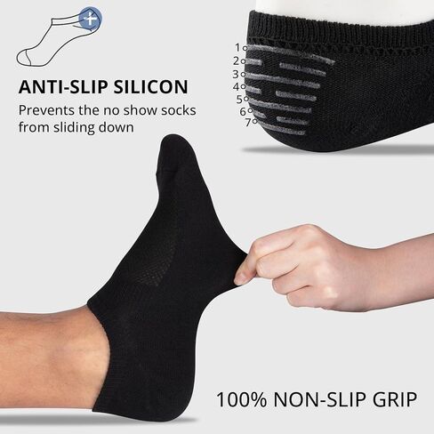 Heatuff No Show Socks Men Low Cut Ankle Short Cotton Casual Invisible Non Slip Socks (6/8 Pairs) in Saudi Arabia