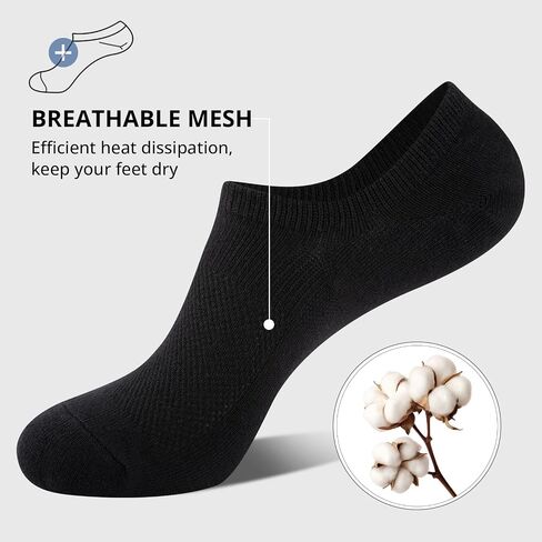 Heatuff No Show Socks Men Low Cut Ankle Short Cotton Casual Invisible Non Slip Socks (6/8 Pairs) in Saudi Arabia