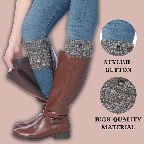 Tipi Toe 3 Pairs Women's Boot Cuffs Knitted Boots Socks Short Leg Warmer in Saudi Arabia