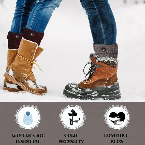 Tipi Toe 3 Pairs Women's Boot Cuffs Knitted Boots Socks Short Leg Warmer in Saudi Arabia