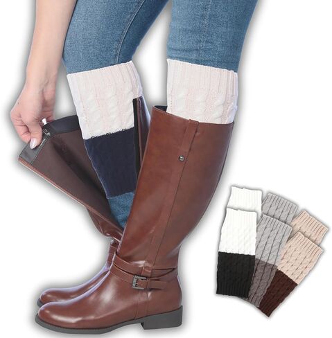 Tipi Toe 3 Pairs Women's Boot Cuffs Knitted Boots Socks Short Leg Warmer in Saudi Arabia