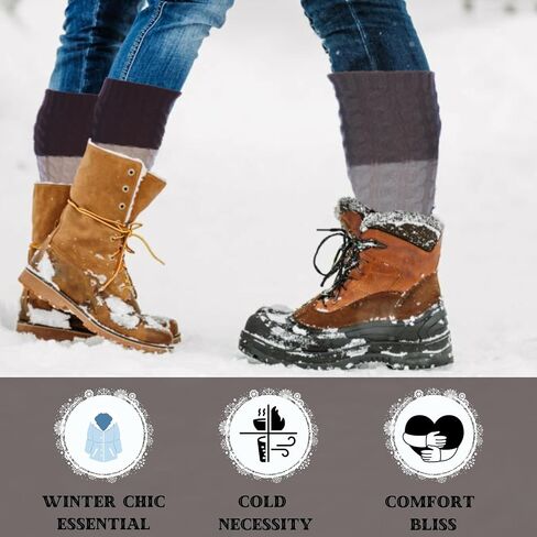 Tipi Toe 3 Pairs Women's Boot Cuffs Knitted Boots Socks Short Leg Warmer in Saudi Arabia