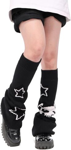 تدفئة الساق اليوميات الأنيقة للنساء y2k أسود kawaii legwarmers lolita kint جوارب الساق طويلة الساق in Saudi Arabia