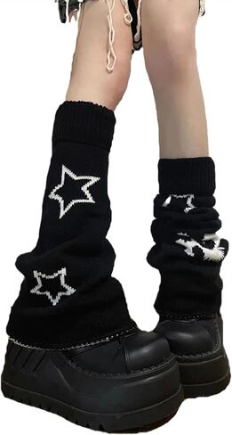 تدفئة الساق اليوميات الأنيقة للنساء y2k أسود kawaii legwarmers lolita kint جوارب الساق طويلة الساق in Saudi Arabia