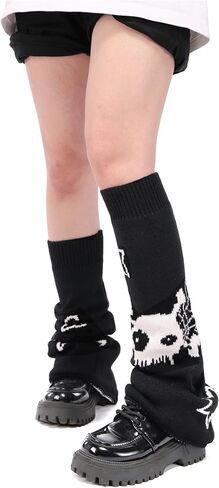 تدفئة الساق اليوميات الأنيقة للنساء y2k أسود kawaii legwarmers lolita kint جوارب الساق طويلة الساق in Saudi Arabia