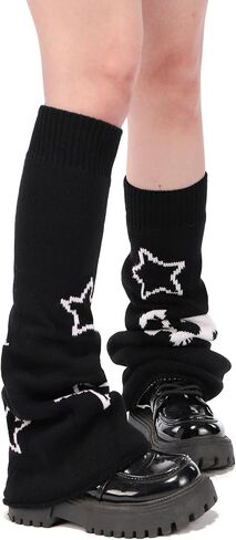 تدفئة الساق اليوميات الأنيقة للنساء y2k أسود kawaii legwarmers lolita kint جوارب الساق طويلة الساق in Saudi Arabia